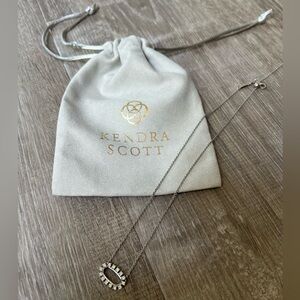 Kendra Scott Open Frame Silver and Crystal Elisa Necklace